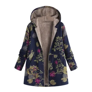 Sanae | Winterjacke mit Kapuze für Damen — Sanfte Wärme & Blumenstil