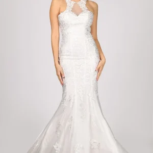 Fitted Sleeveless Sheath Wedding Dress